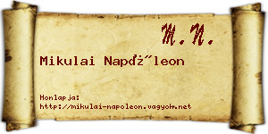 Mikulai Napóleon névjegykártya